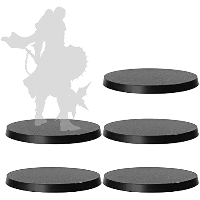rayihni PACK OF 5 100 MM ROUND PLASTIC BASE BASES FOR FIGURES OR MINIATURES FOR WAR GAMES TABLE DECORATION - Image 1